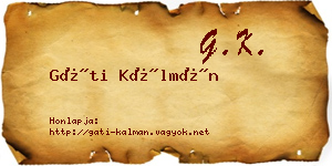 Gáti Kálmán névjegykártya